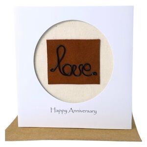 Camellia Bees 11th Steel Wedding Anniversary Card For Her Him, Handmade Card